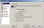 Program options window