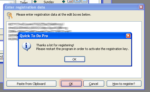 Original Quick To-Do registration screen for step 4